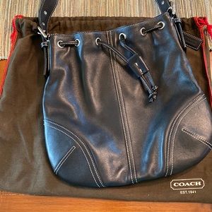 Preloved black leather Coach crossbody purse